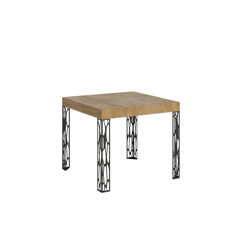 Itamoby Tavolo Ghibli Allungabile piano Quercia Natura 90×90 Allungato 246 telaio Antracite