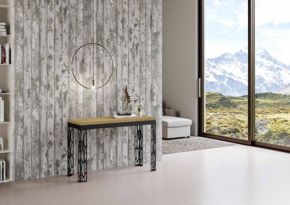 Itamoby Tavolo Ghibli Double Quercia Natura 120×45 Aperto 120×90 Gambe/telaio Antracite