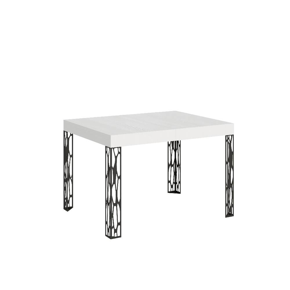 Itamoby Tavolo Ghibli piano bianco frassino cm. 80×120 allungabile fino a 204 telaio Antracite