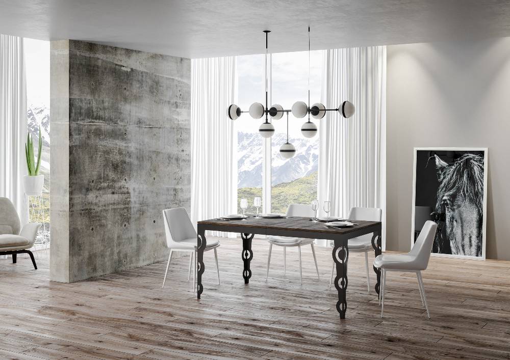 Itamoby Tavolo Karamay Evolution Piano Noce 90×120 Telaio Allungato 380 Antracite