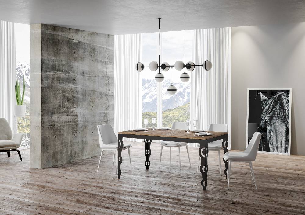 Itamoby Tavolo Karamay Evolution Piano Quercia Natura 90×180 Allungato 440 Telaio Antracite