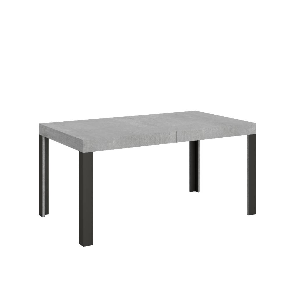 Itamoby Tavolo Linea Allungabile piano Cemento 90×160 Allungato 264 telaio Antracite