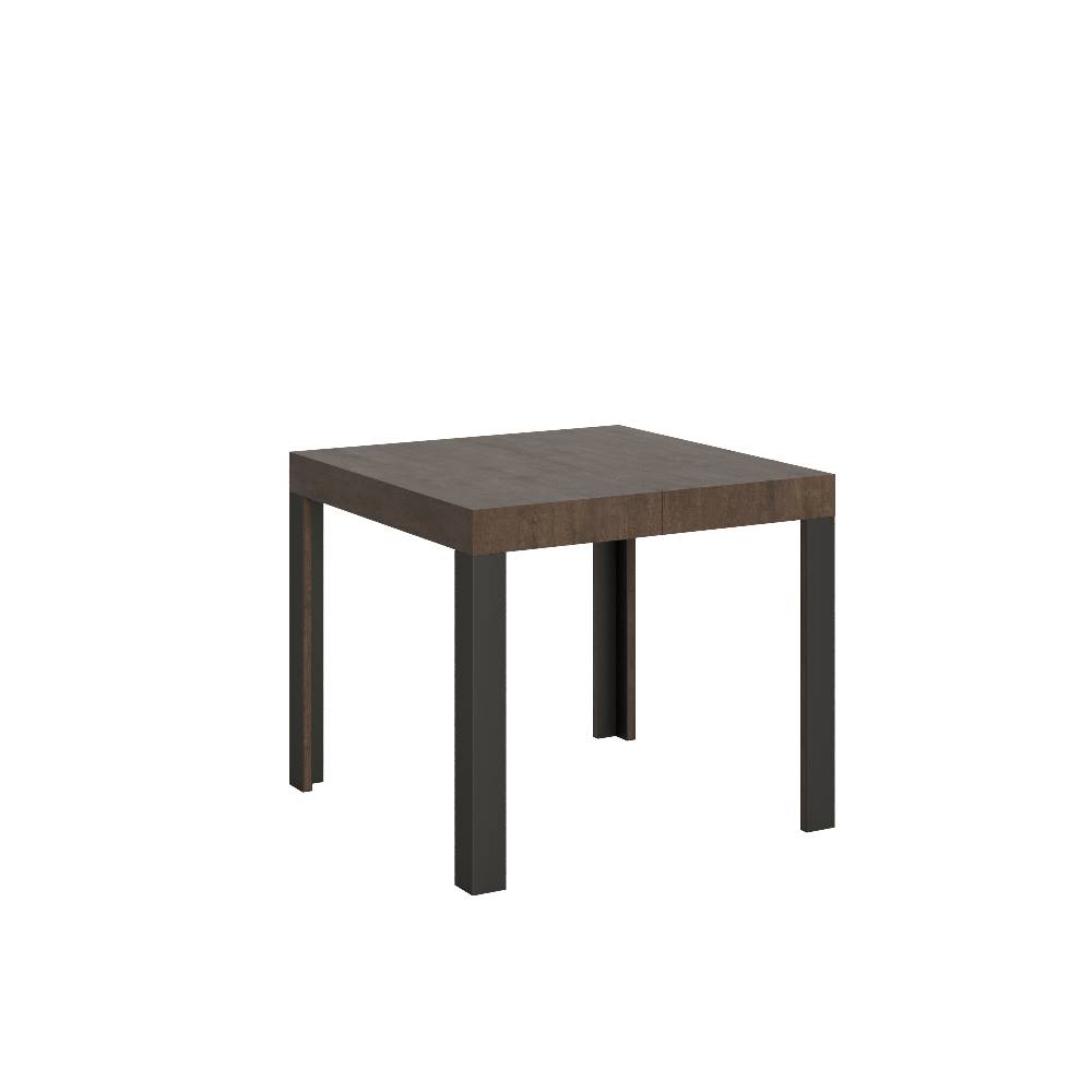 Itamoby Tavolo Linea Allungabile piano Noce 90×90 Allungato 246 telaio Antracite