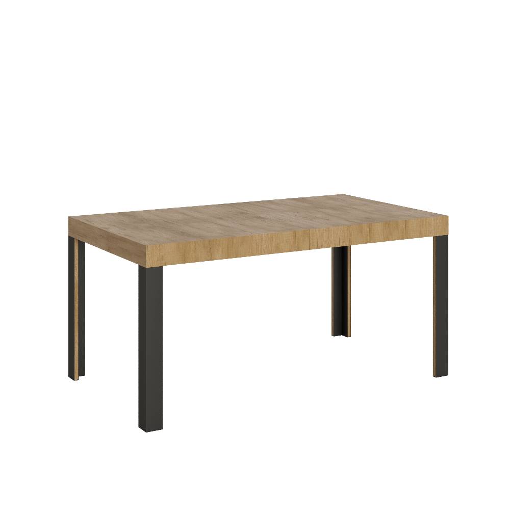 Itamoby Tavolo Linea Allungabile piano Quercia Natura 90×160 Allungato 264 telaio Antracite