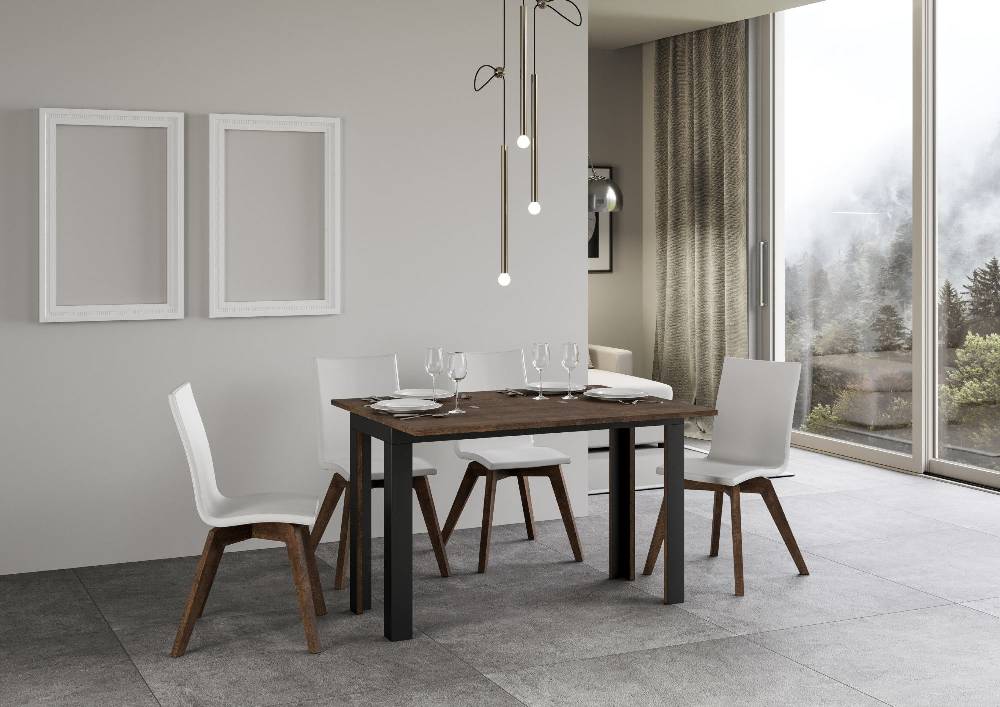 Itamoby Tavolo Linea Double Noce 120×45 Aperto 120×90 Gambe/telaio Antracite