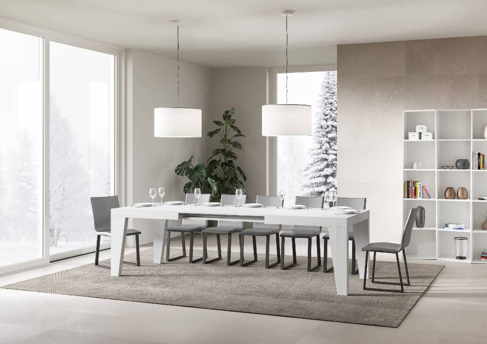 Itamoby Tavolo Naxy Allungabile Bianco Frassino 90×180 Allungato 440