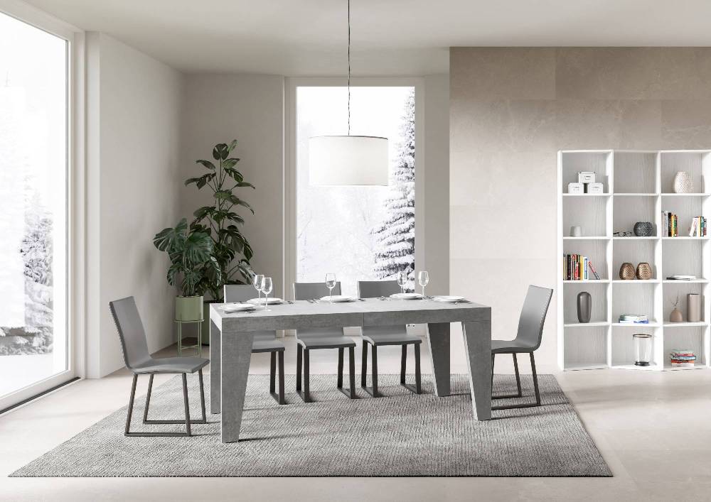 Itamoby Tavolo Naxy Allungabile Cemento 90×160 Allungato 420