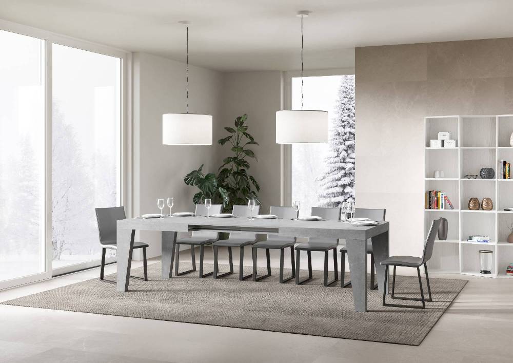 Itamoby Tavolo Naxy Allungabile Cemento 90×160 Allungato 420