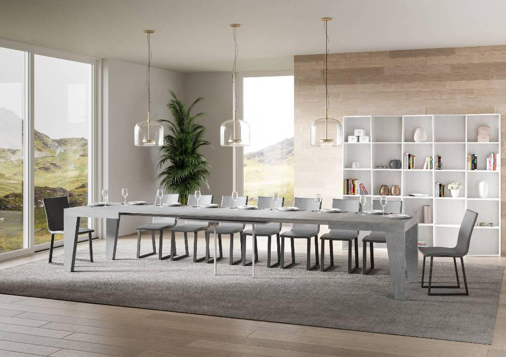 Itamoby Tavolo Naxy Allungabile Cemento 90×180 Allungato 440