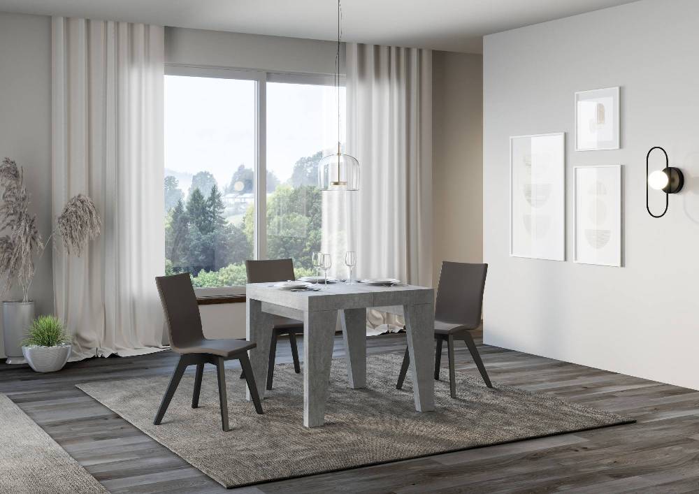 Itamoby Tavolo Naxy Allungabile Cemento 90×90 Allungato 246