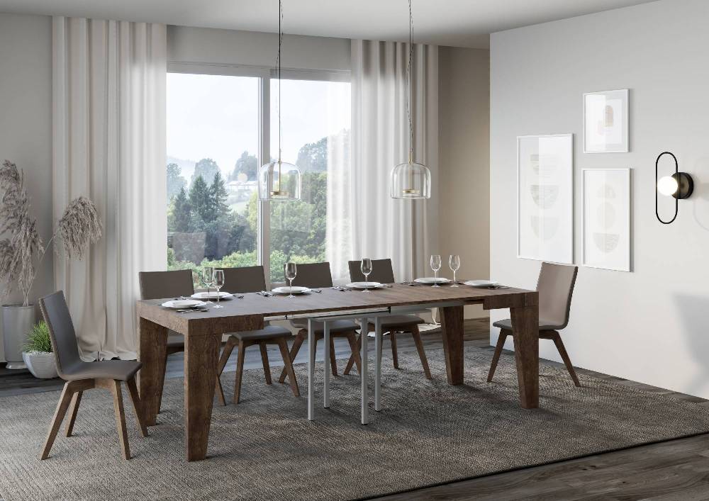 Itamoby Tavolo Naxy Allungabile Noce 90×90 Allungato 246