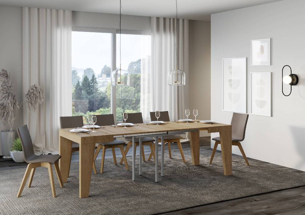 Itamoby Tavolo Naxy Allungabile Quercia Natura 90×90 Allungato 246