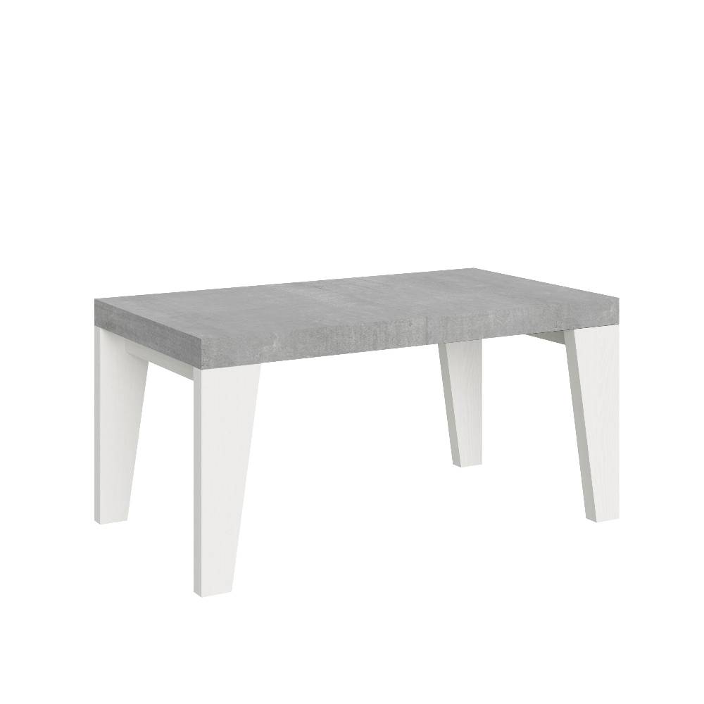 Itamoby Tavolo Naxy Mix Allungabile Piano Cemento Gambe Bianco Frassino 90×160 Allungato 420