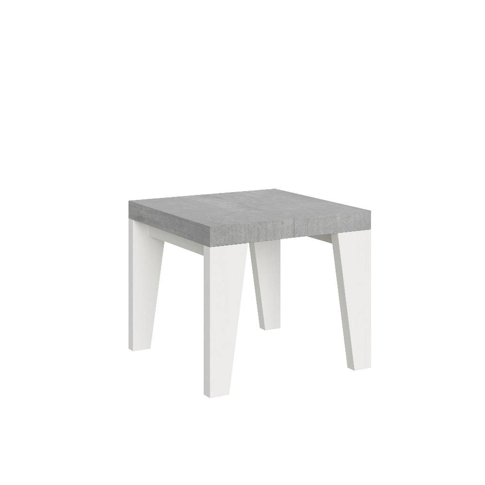 Itamoby Tavolo Naxy Mix Allungabile Piano Cemento Gambe Bianco Frassino 90×90 Allungato 246