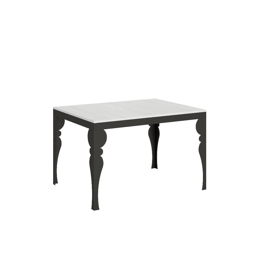 Itamoby Tavolo Paxon Evolution Piano Bianco Frassino 90×120 Allungato 380 Telaio Antracite