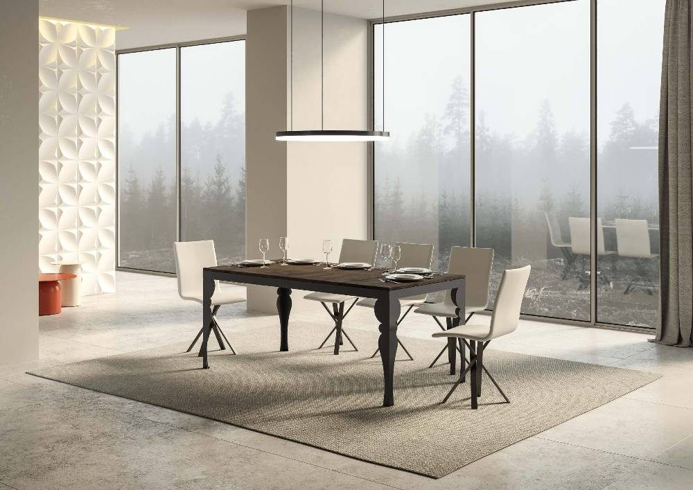 Itamoby Tavolo Paxon Evolution Piano Noce 90×160 Allungato 264 Telaio Antracite