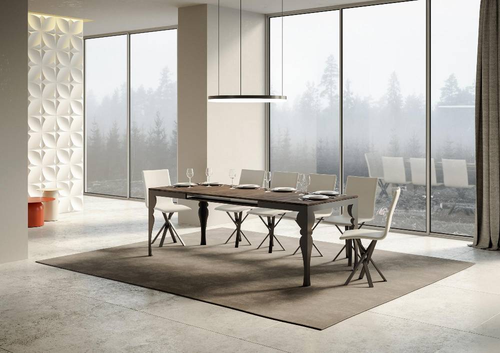 Itamoby Tavolo Paxon Evolution Piano Noce 90×180 Allungato 284 Telaio Antracite