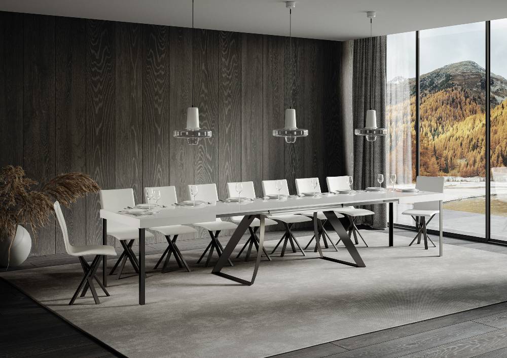 Itamoby Tavolo Proxy Allungabile Piano Bianco Frassino 90×160 Allungato 420 Telaio Antracite