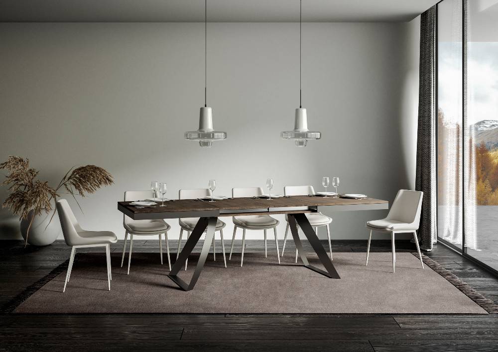 Itamoby Tavolo Proxy Evolution Piano Noce 90×160 Allungato 264 Telaio Antracite