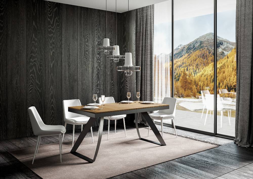 Itamoby Tavolo Proxy Evolution Piano Quercia Natura 90×180 Allungato 284 Telaio Antracite