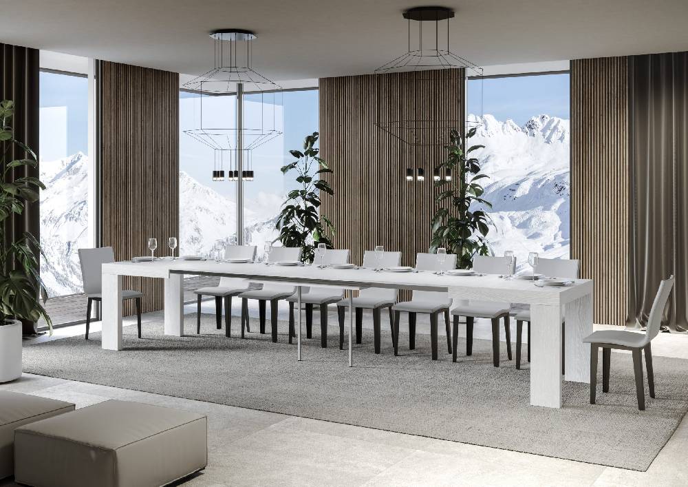 Itamoby Tavolo Roxell Allungabile Bianco Frassino 90×130 Allungato 390