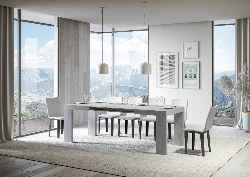 Itamoby Tavolo Roxell Allungabile Cemento 90×130 Allungato 390