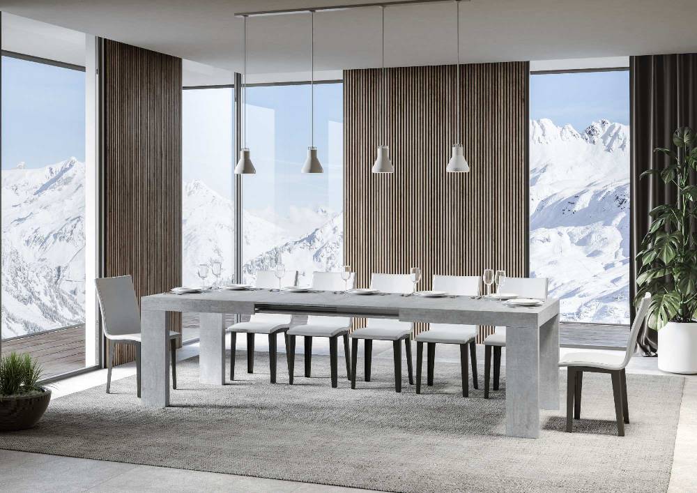 Itamoby Tavolo Roxell Allungabile Cemento 90×180 Allungato 440