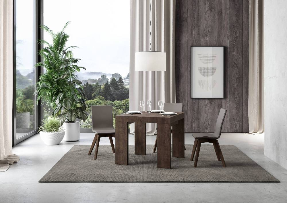 Itamoby Tavolo Roxell Mix Allungabile Noce 90×90 Allungato 246