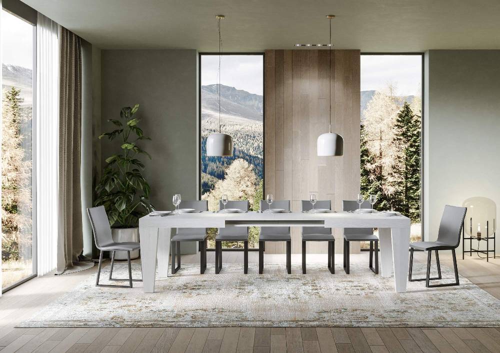 Itamoby Tavolo Spimbo Allungabile Bianco Frassino 90×160 Allungato 264