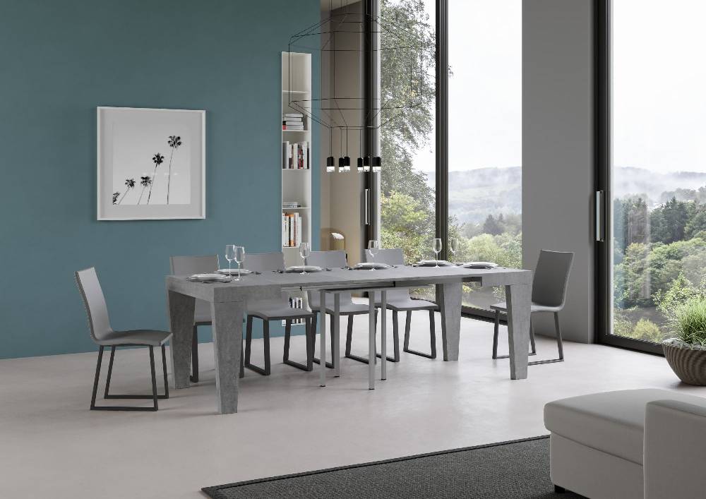 Itamoby Tavolo Spimbo Allungabile Cemento 90×90 Allungato 246