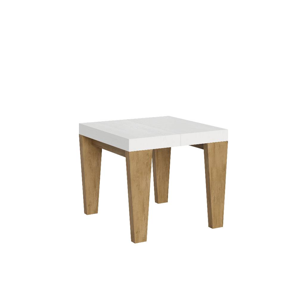Itamoby Tavolo Spimbo Mix Allungabile Piano Bianco Frassino Gambe Quercia Natura 90×90 Allungato 246