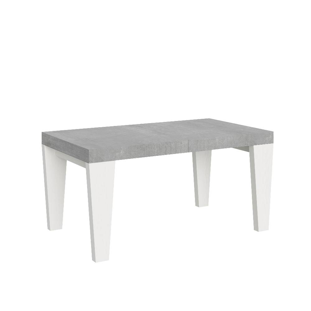 Itamoby Tavolo Spimbo Mix Allungabile Piano Cemento Gambe Bianco Frassino 90×160 Allungato 264