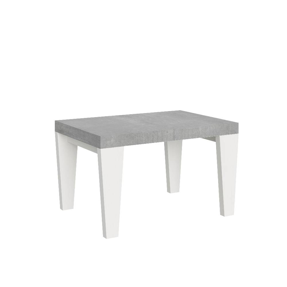 Itamoby Tavolo Spimbo Mix Allungabile Piano Cemento Gambe Bianco Frassino 90×130 Allungato 390
