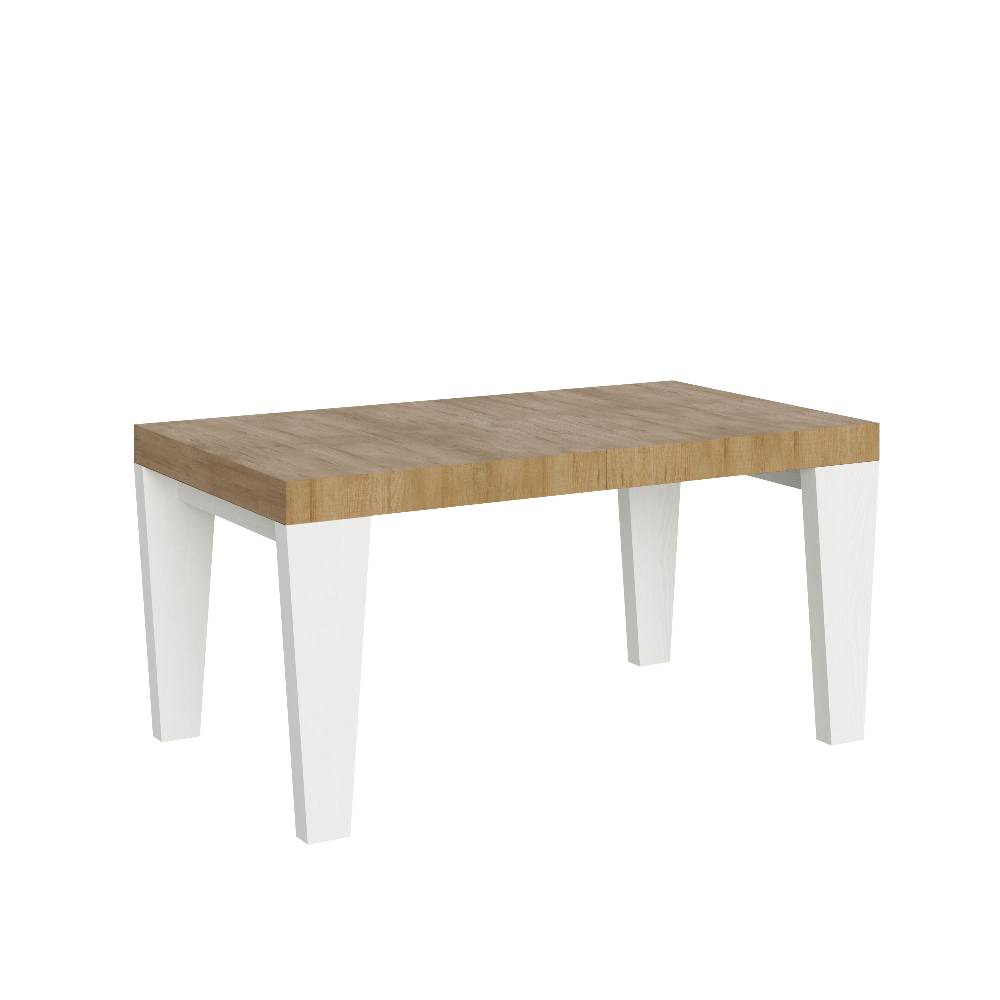 Itamoby Tavolo Spimbo Mix Allungabile Piano Quercia Natura Gambe Bianco Frassino 90×160 Allungato 264