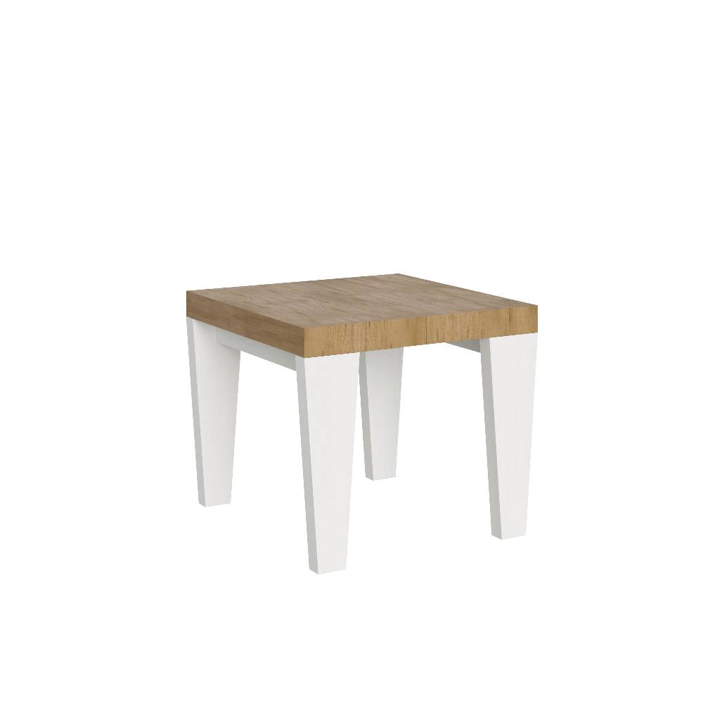 Itamoby Tavolo Spimbo Mix Allungabile Piano Quercia Natura Gambe Bianco Frassino 90×90 Allungato 246