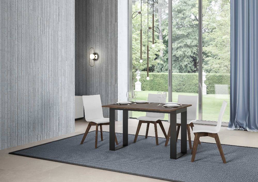 Itamoby Tavolo Tecno Double Noce 120×45 Aperto 120×90 Gambe/telaio Antracite