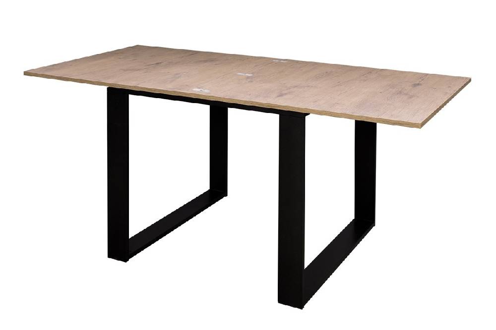 Itamoby Tavolo Tecno Libra Quercia Natura 90×90 Allungato 90×180 Telaio Antracite