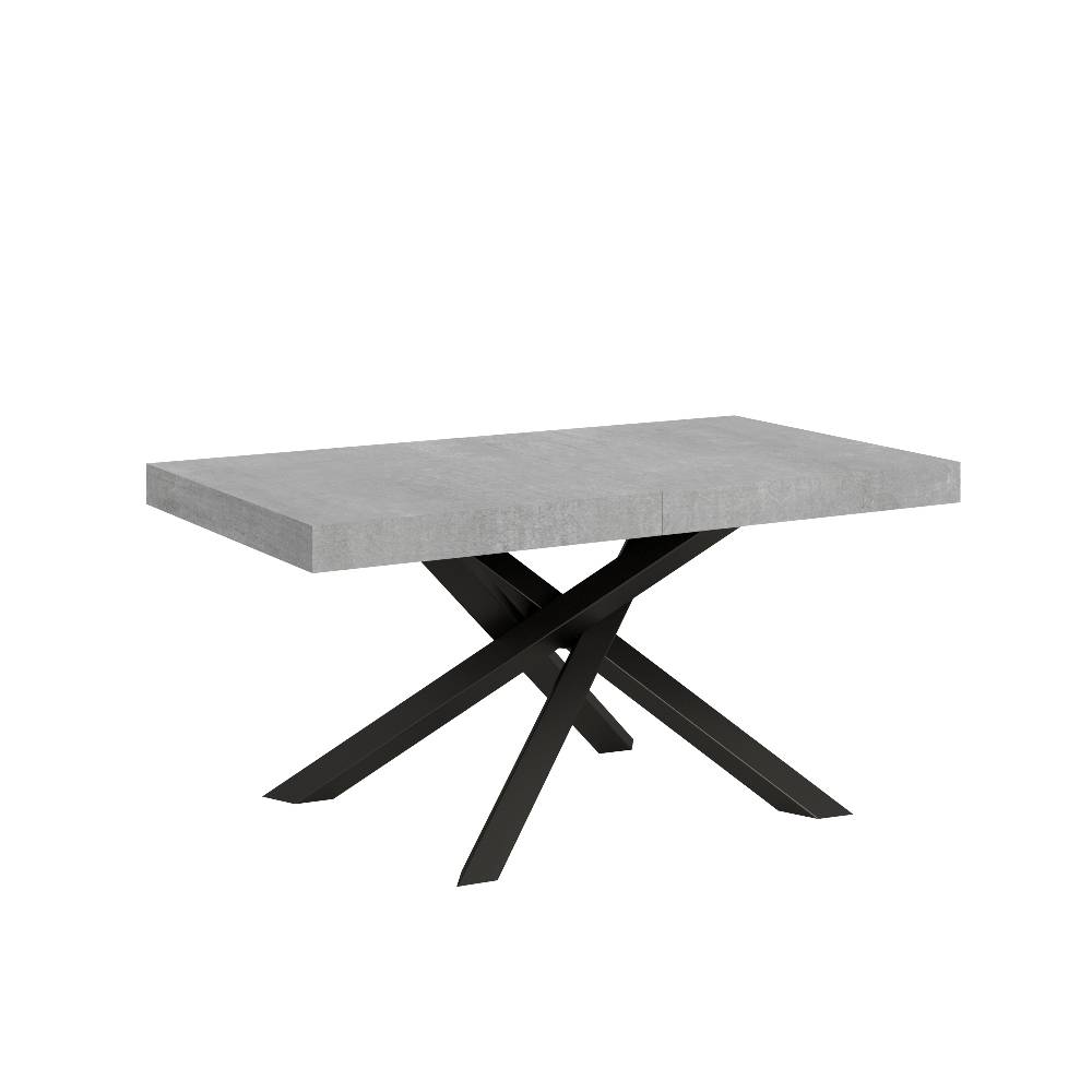 Itamoby Tavolo Volantis Allungabile piano Cemento 90×160 Allungato 420 telaio Antracite