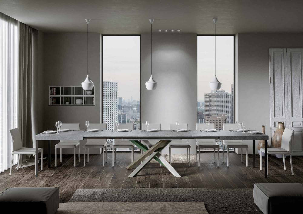 Itamoby Tavolo Volantis Allungabile Piano Cemento 90×180 Allungato 440 Telaio 4/A