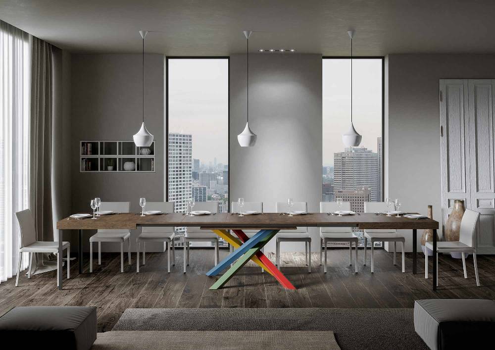 Itamoby Tavolo Volantis Allungabile Piano Noce 90×130 Allungato 390 Telaio 4/B