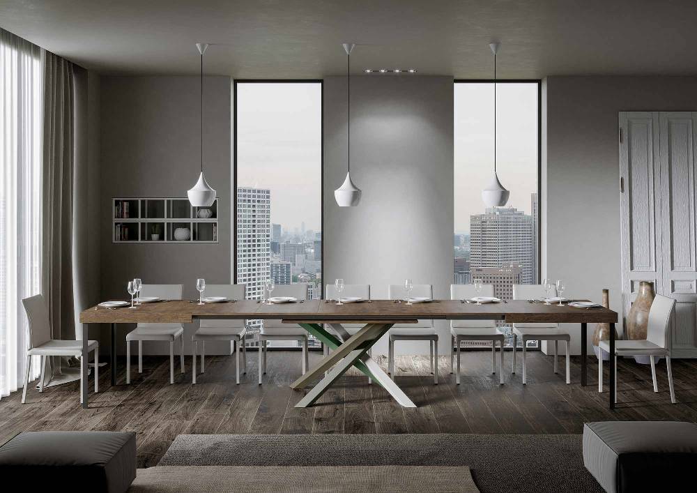 Itamoby Tavolo Volantis Allungabile Piano Noce 90×180 Allungato 440 Telaio 4/A