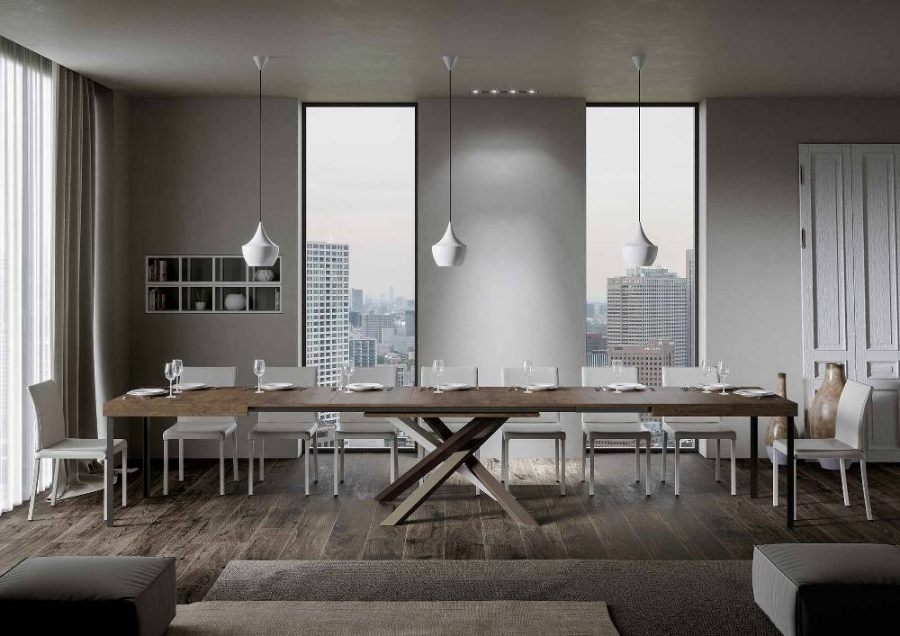 Itamoby Tavolo Volantis Allungabile Piano Noce 90×180 Allungato 440 Telaio 4/C