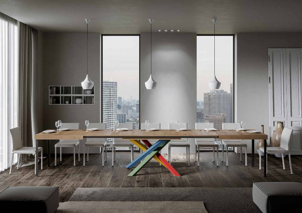 Itamoby Tavolo Volantis Allungabile Piano Quercia Natura 90×180 Allungato 440 Telaio 4/B