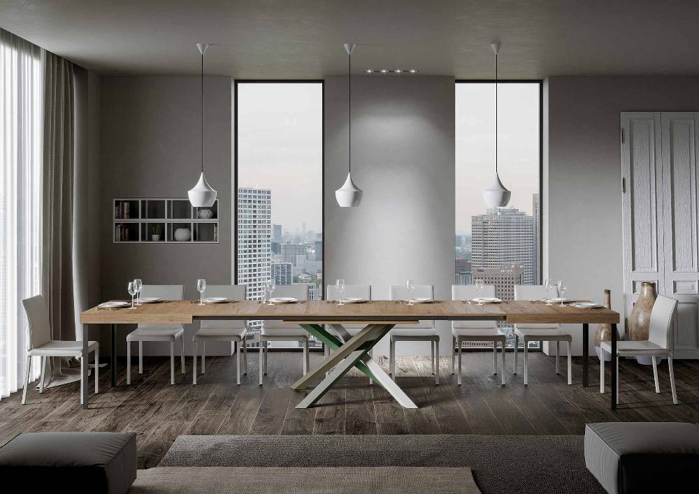 Itamoby Tavolo Volantis Allungabile Piano Quercia Natura 90×180 Allungato 440 Telaio 4/A