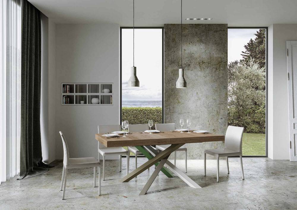 Itamoby Tavolo Volantis Allungabile Piano Quercia Natura 90×180 Allungato 284 Telaio 4/A