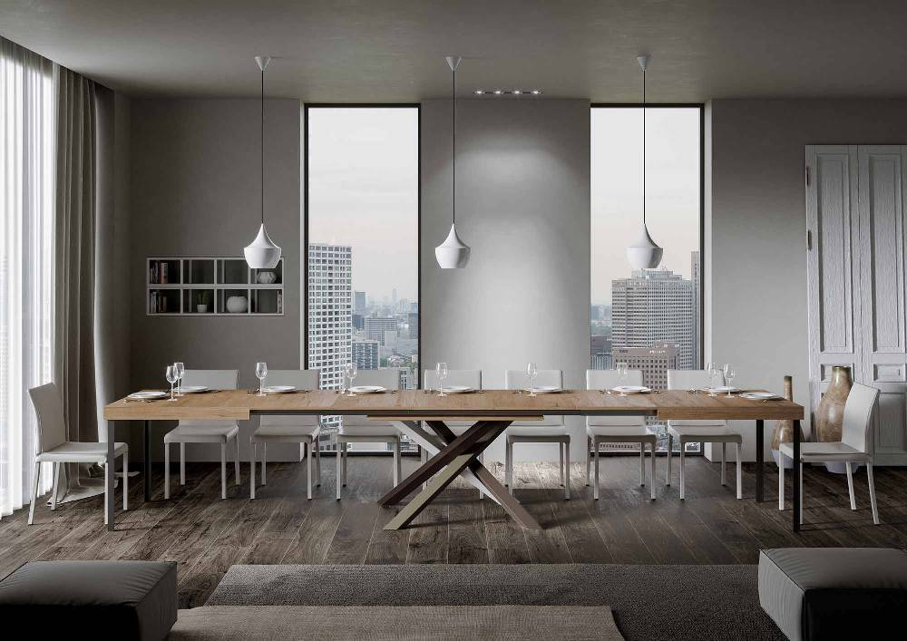 Itamoby Tavolo Volantis Allungabile Piano Quercia Natura 90×130 Allungato 390 Telaio 4/C