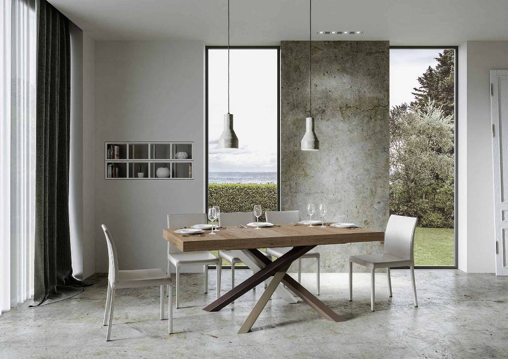 Itamoby Tavolo Volantis Allungabile Piano Quercia Natura 90×180 Allungato 284 Telaio 4/C