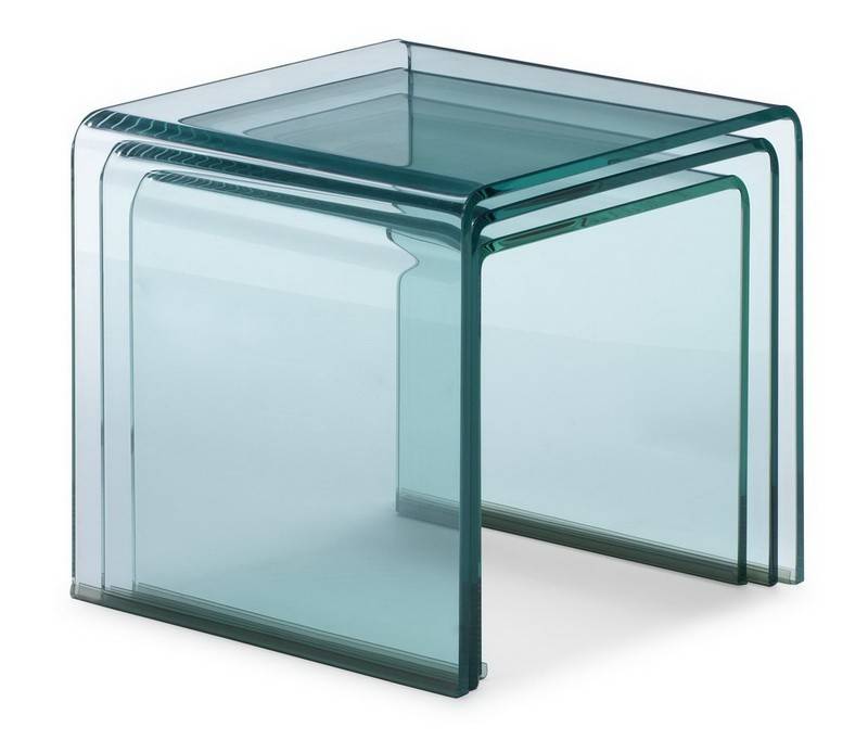 Itamoby Trittico Nest Tavolini Trasparenti 34x34x34-38x38x38-42x42x42