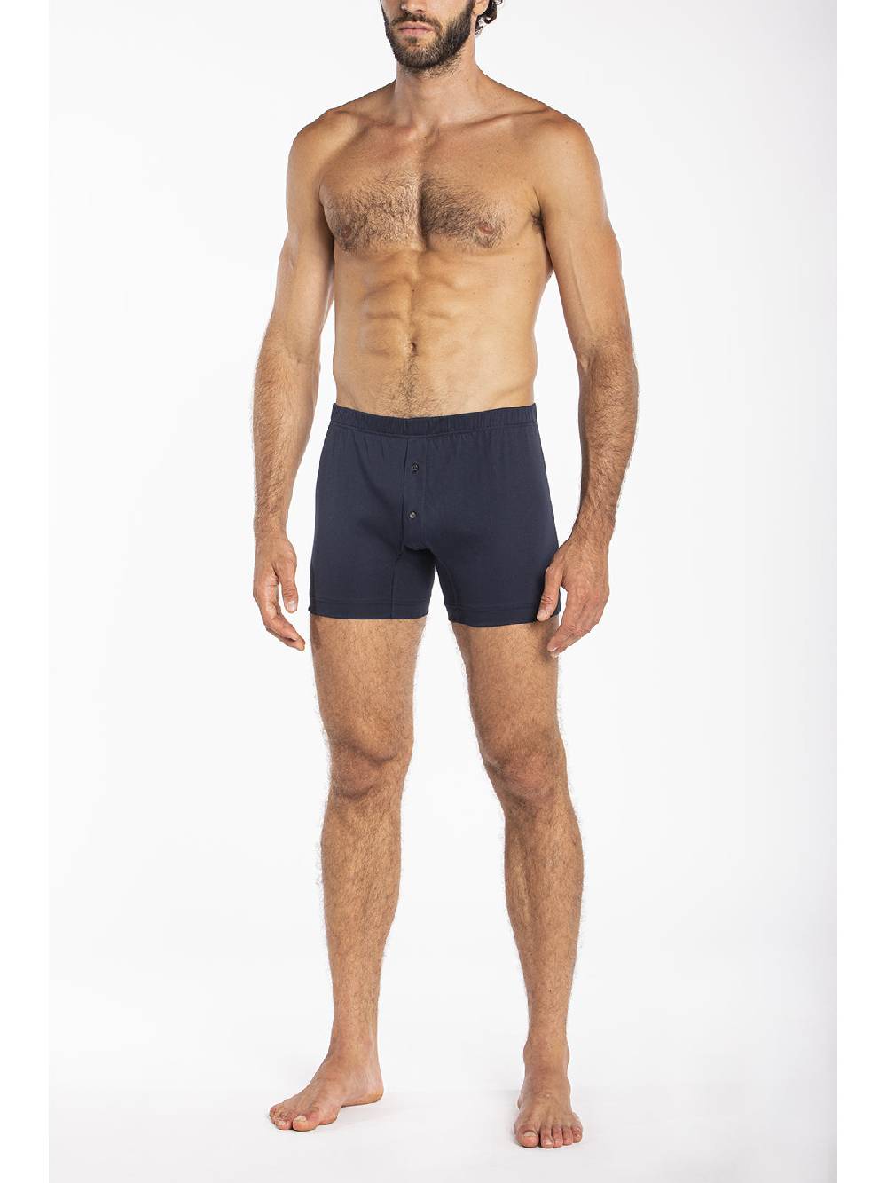 Julipet Boxer Blu In Interlock Di Puro Cotone "doppia Maglia"