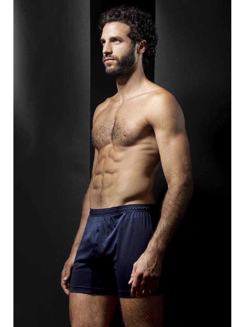 Julipet Boxer blu in jersey di puro cotone mercerizzato e gasato